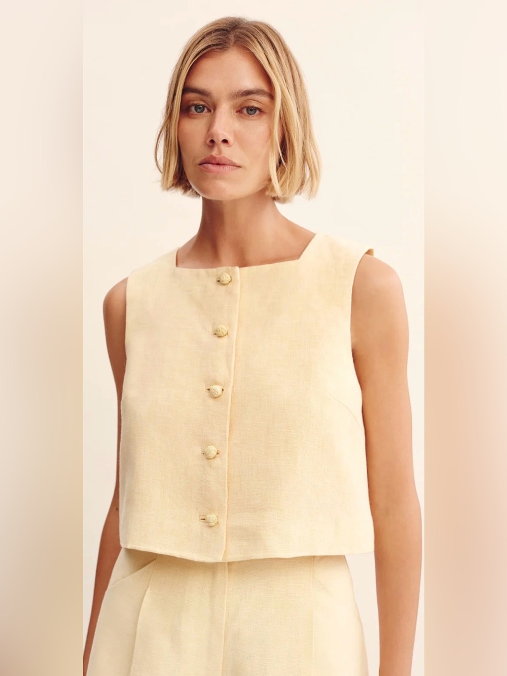 Posse Rio Linen Cropped Vest Top - Worn Once